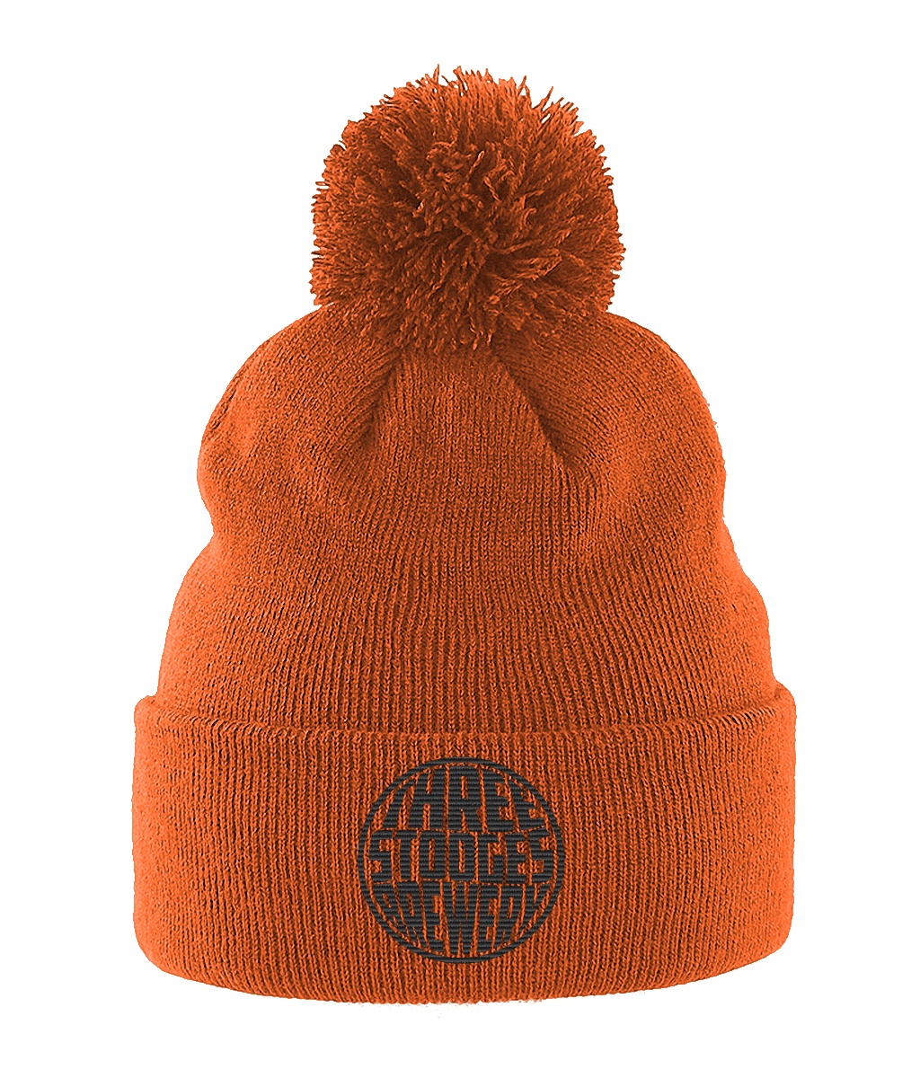 Three Stooges Pom Pom Beanie (Black Logo)